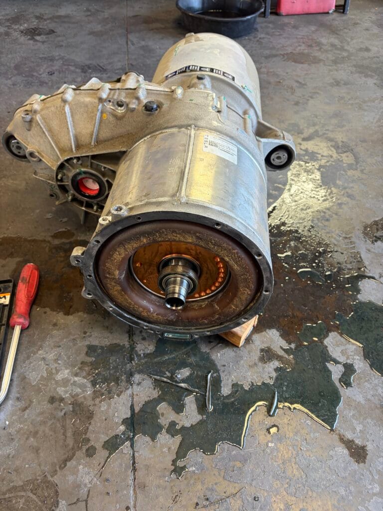 Tesla Model S LDU removed from vehicle showing severely rusted rotor face from coolant contamination